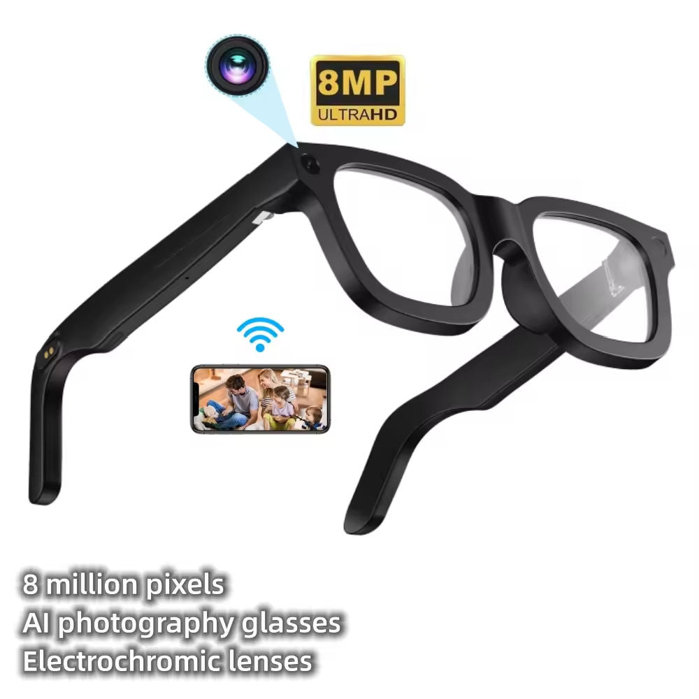 LB Ai Smart Dimming Glasses E02C with 8Mp Camera Touch Controlled Color-Changing Lenses Translation bluetooth Call Music Sunglasses