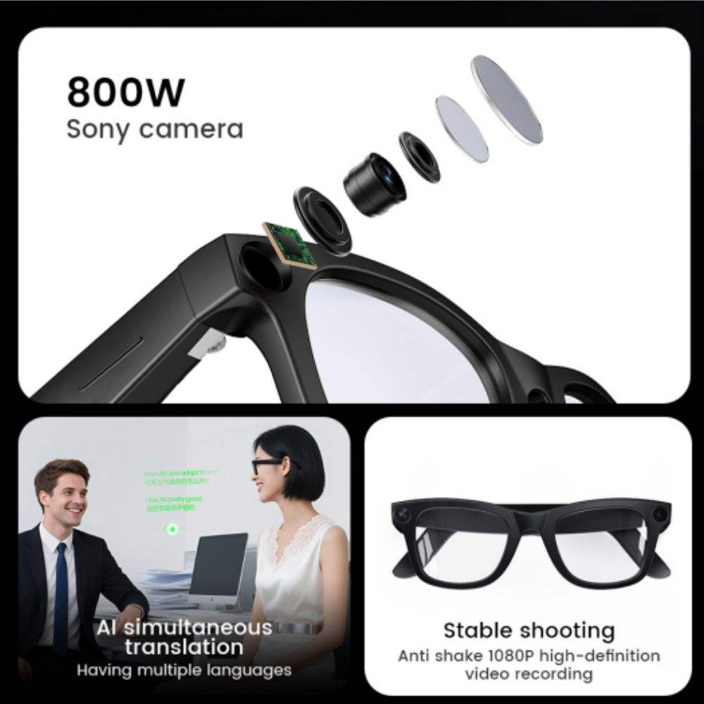 LB Ai Smart Dimming Glasses E02C with 8Mp Camera Touch Controlled Color-Changing Lenses Translation bluetooth Call Music Sunglasses