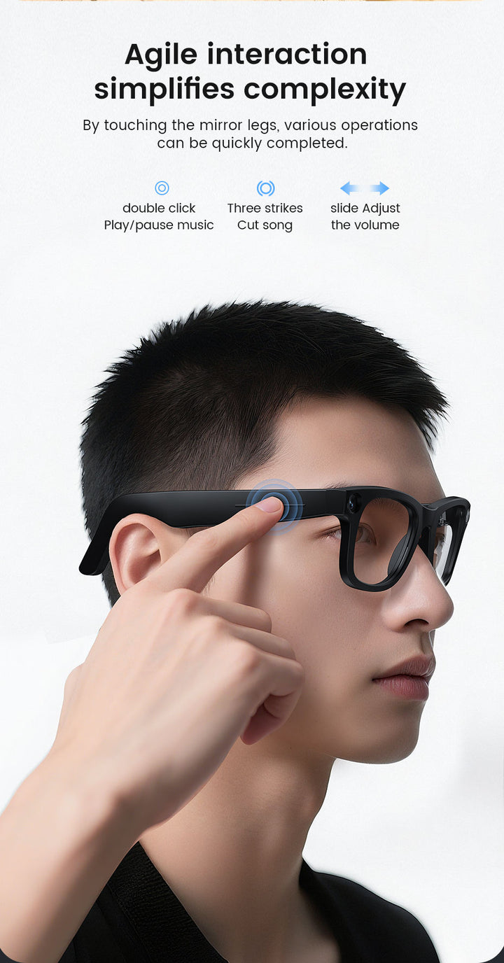 LB Ai Smart Dimming Glasses E02C with 8Mp Camera Touch Controlled Color-Changing Lenses Translation bluetooth Call Music Sunglasses