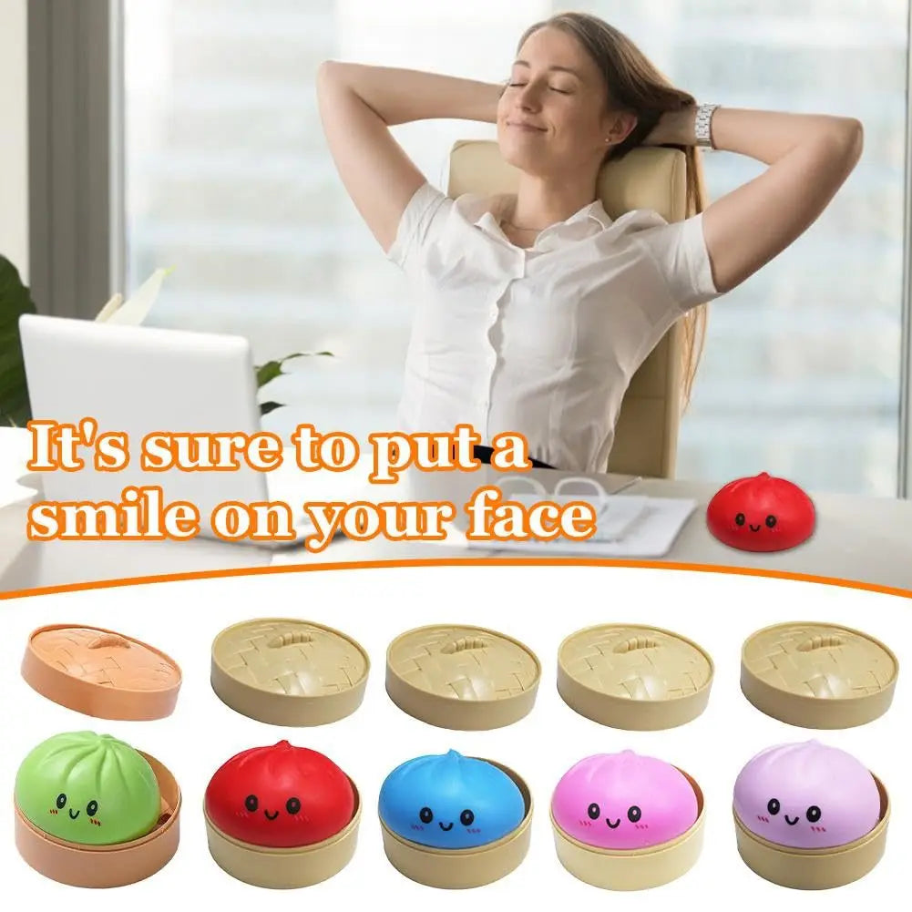 Giant Squishies Dumpling Bun Toy, Slow Rising Glitter Dumpling Stress Ball, Stress Relief Fidget Toy for Home Office Travel toys