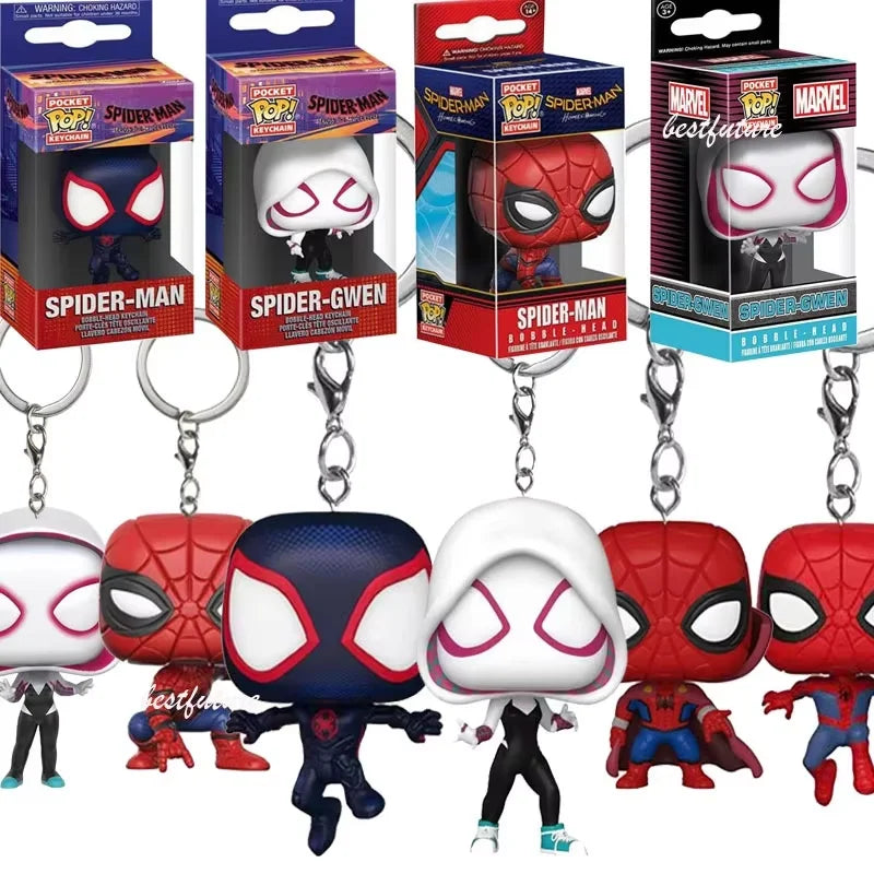 FUNKO POP Spider-Man the Spot Spider-GWEN GREEN GOBLIN ZOMBIE HUNTER SPIDEY Peter Parker Mysterio Keychain Vinyl Figure Toys
