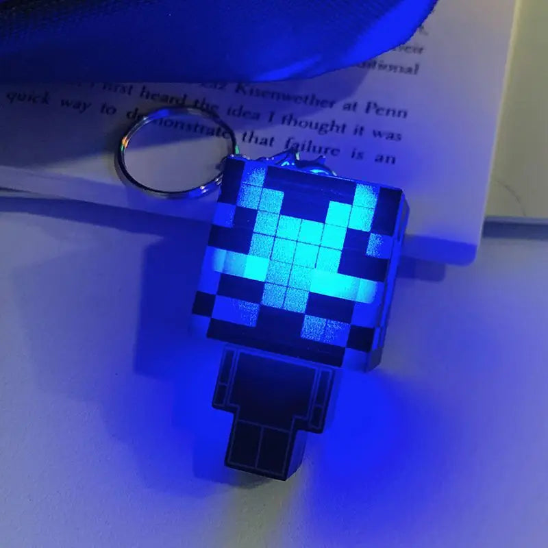 Minecraft Creative Mini Keychain with Glowing Character, Fun Toy and Book Decoration, Perfect Gift for Friend