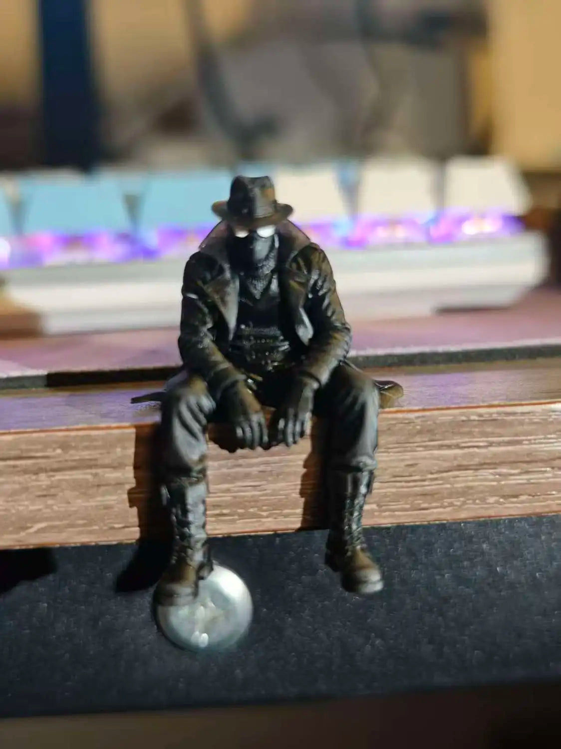 Miles Morales Noir Spider Man Sitting Pose Magnet Monitor Topper Figurine Ornament Desktop Decor Pvc Mini Figure Collect Gift
