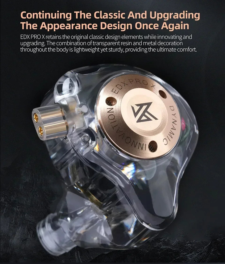 KZ EDX PRO X Dynamic Drive Earphones HIFI Bass Earbud DJ Music Cancelling Sport Headsets 2PIN Cable KZ ZSTX ZSNPRO X ZS10PRO ZVX