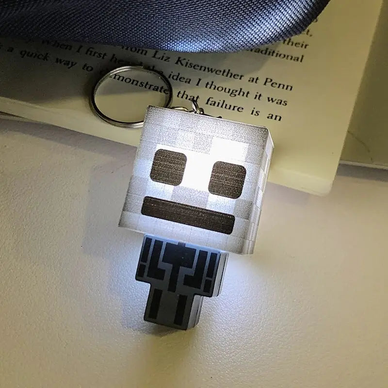 Minecraft Creative Mini Keychain with Glowing Character, Fun Toy and Book Decoration, Perfect Gift for Friend