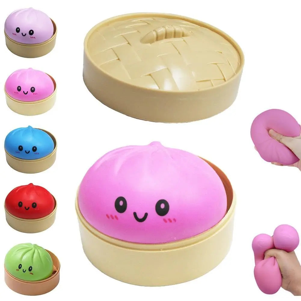 Giant Squishies Dumpling Bun Toy, Slow Rising Glitter Dumpling Stress Ball, Stress Relief Fidget Toy for Home Office Travel toys