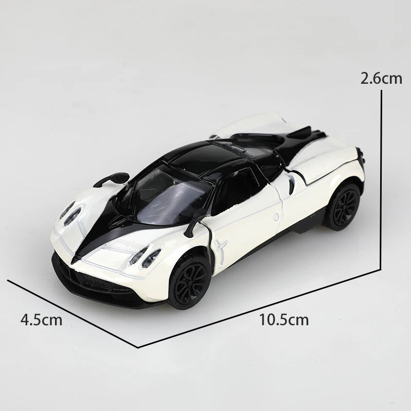 (Bagged) 1/43 scale gold pullback racing car, die-cast metal, three doors that open. Exquisite boy toy, mini pocket toy car.