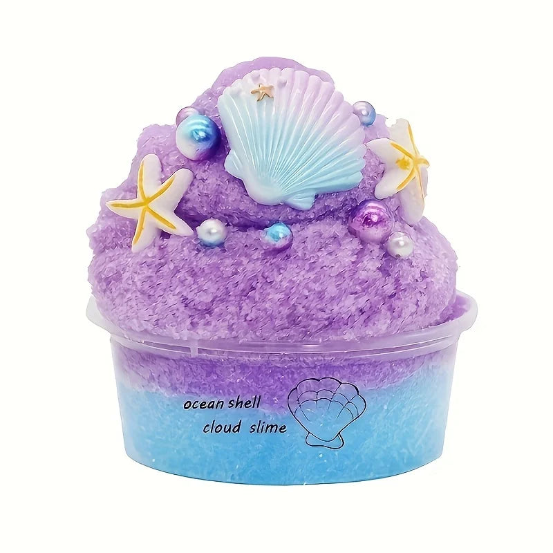 Crystal Mud DIY Sea Shells Slime Liuli Lake Gradual Transparent Mud, Poke Mud Decompression Toy Anti-stress Children's Toy