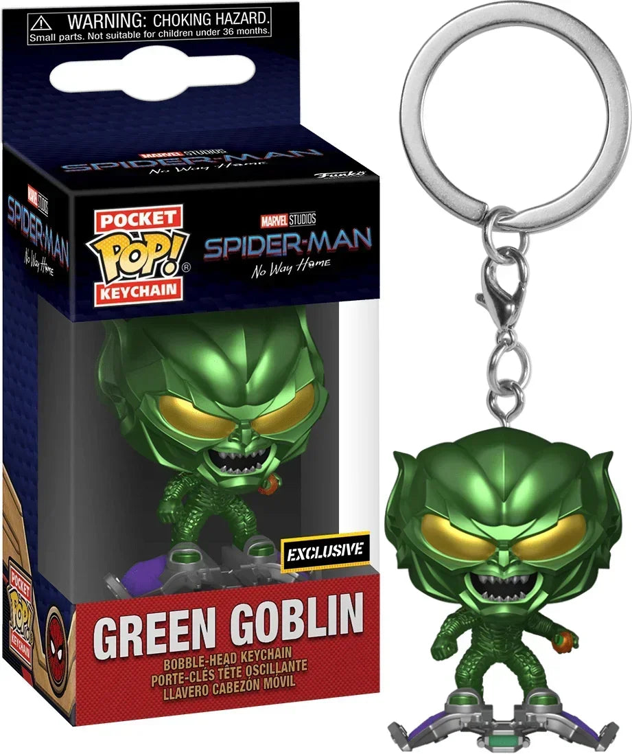 FUNKO POP Spider-Man the Spot Spider-GWEN GREEN GOBLIN ZOMBIE HUNTER SPIDEY Peter Parker Mysterio Keychain Vinyl Figure Toys
