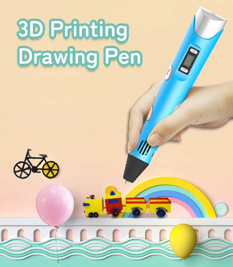 3D Printing Pen New 3D Pen with PLA Filament for Children Kids Creative DIY Pens Child's Birthday Gift Christmas