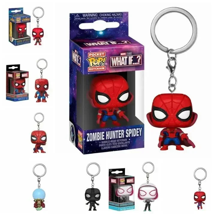 FUNKO POP Spider-Man the Spot Spider-GWEN GREEN GOBLIN ZOMBIE HUNTER SPIDEY Peter Parker Mysterio Keychain Vinyl Figure Toys