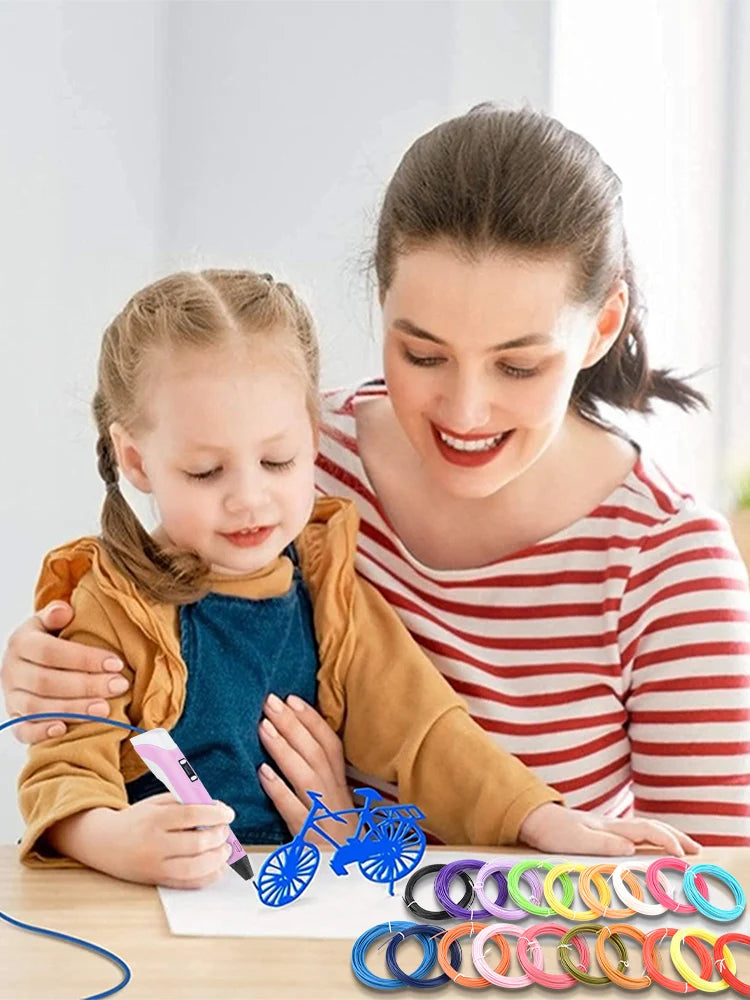 3D Printing Pen New 3D Pen with PLA Filament for Children Kids Creative DIY Pens Child's Birthday Gift Christmas