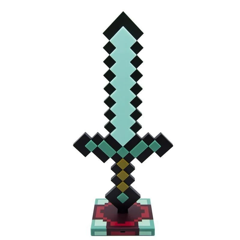 Minecraft Diamond Sword LED Night Light 3D Gamer Desk Lamp USB Charging Glowing Toys for Kids Room Decor, Birthday Gift for Boys