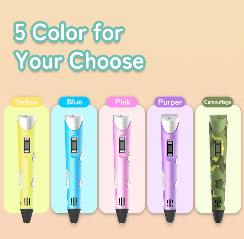 3D Printing Pen New 3D Pen with PLA Filament for Children Kids Creative DIY Pens Child's Birthday Gift Christmas