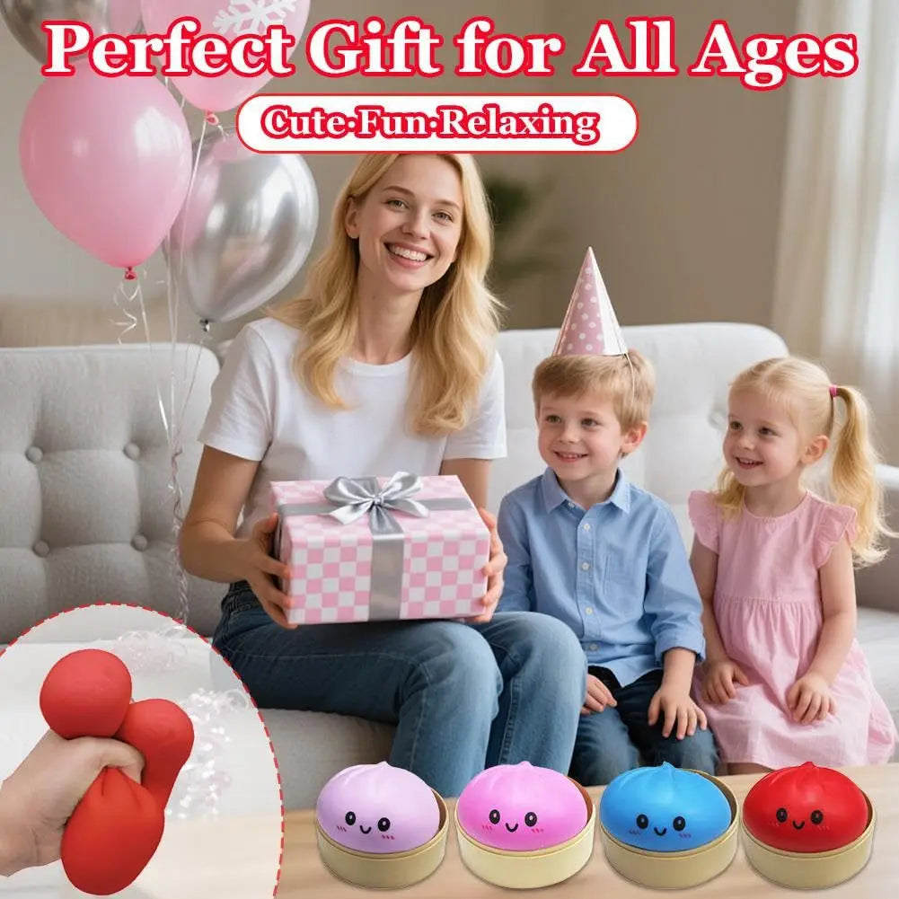 Giant Squishies Dumpling Bun Toy, Slow Rising Glitter Dumpling Stress Ball, Stress Relief Fidget Toy for Home Office Travel toys