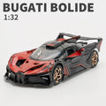 1/32 Bugatti Bolide Alloy Sport Car Model Toys Simulation Diecasts Metal Vehicle With Sound Light Pull Back Decoration Boy Gifts