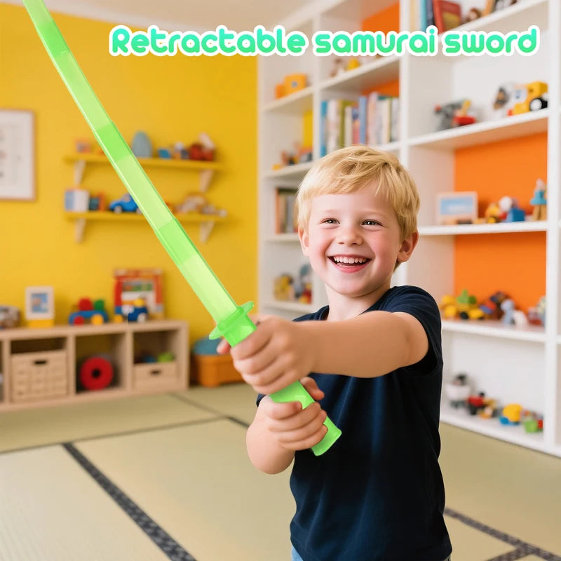 3D Printed Gravity Straight Out Telescopic Samurai Stress Relief Toys Stretchable Cos Props Creative Folding Katana Funny Gifts