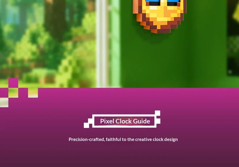 24/12-Hour Mosaic Clock High-Quality Pixel-Style Mc Annoying Villagers Game Clock Sun - Moon Swingable Clock Wall Desk Decor