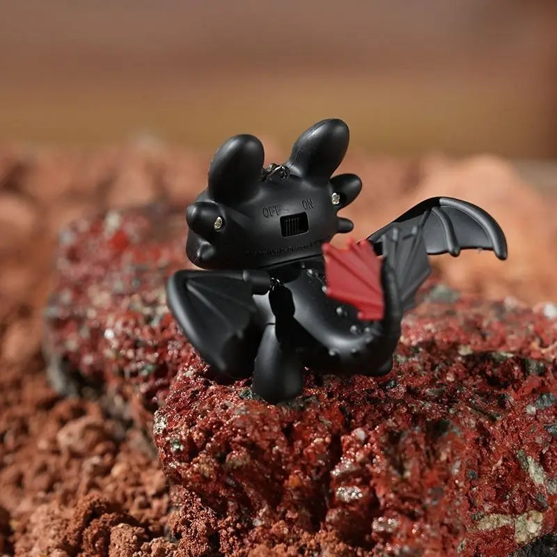 Glowing toothless baby keychain with movable wings, plush doll pendant glowing creative night accessory bag decoration, fun gift