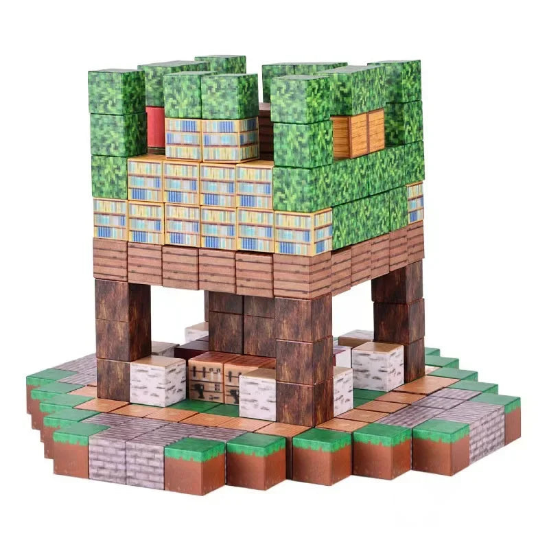 DIY Magnetic Building Blocks Toy Build Magnet Creative World minecraft