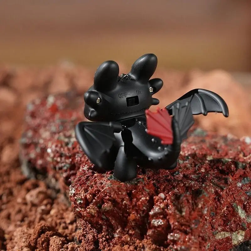 Glowing toothless baby keychain with movable wings, plush doll pendant glowing creative night accessory bag decoration, fun gift