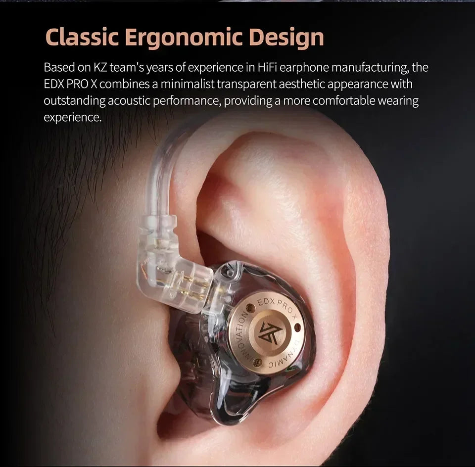 KZ EDX PRO X Dynamic Drive Earphones HIFI Bass Earbud DJ Music Cancelling Sport Headsets 2PIN Cable KZ ZSTX ZSNPRO X ZS10PRO ZVX