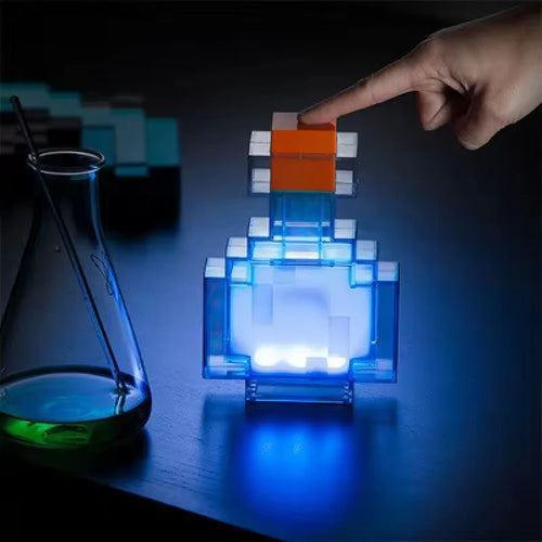 Minecraft Game Potion Bottle Night Light 7 Colors Changing LED Tap Control Rechargeable Atmosphere Lamp for Bedroom Desk Decor Gifts