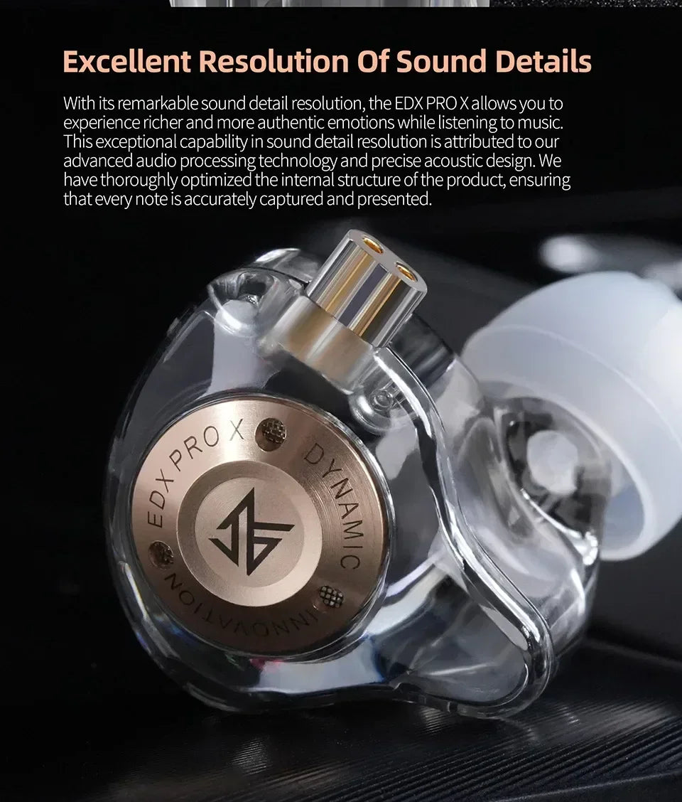 KZ EDX PRO X Dynamic Drive Earphones HIFI Bass Earbud DJ Music Cancelling Sport Headsets 2PIN Cable KZ ZSTX ZSNPRO X ZS10PRO ZVX