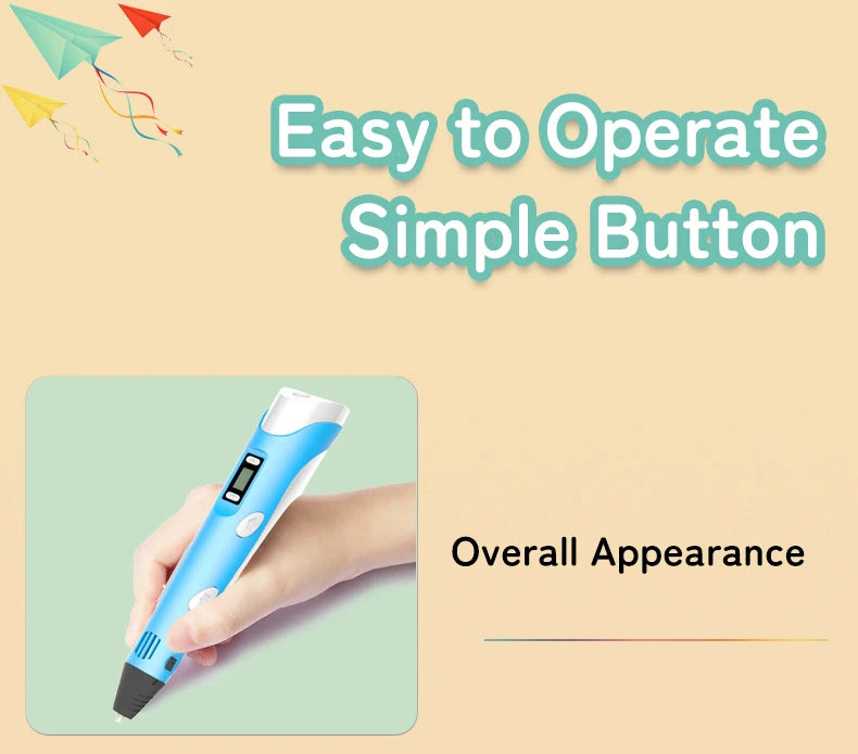 3D Printing Pen New 3D Pen with PLA Filament for Children Kids Creative DIY Pens Child's Birthday Gift Christmas