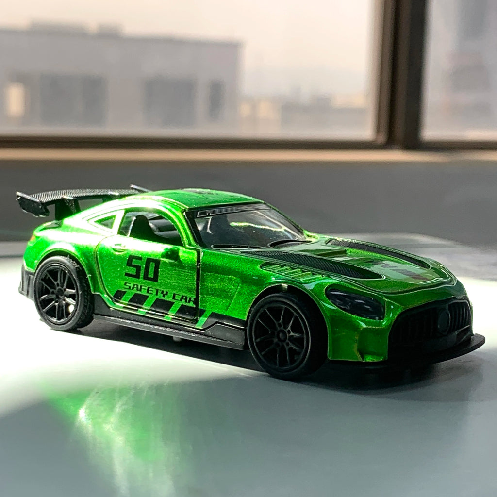 Green AMG GT50 GTR Alloy Diecast Model Car, 1/36 Pull Back Toy Race Car, Collectible Car Ornament, Boy's Favorite Car Toy Gifts