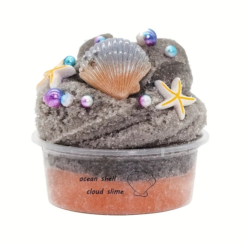 Crystal Mud DIY Sea Shells Slime Liuli Lake Gradual Transparent Mud, Poke Mud Decompression Toy Anti-stress Children's Toy