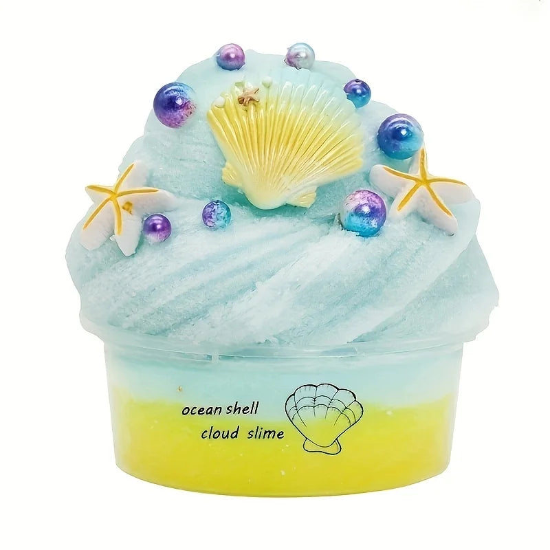 Crystal Mud DIY Sea Shells Slime Liuli Lake Gradual Transparent Mud, Poke Mud Decompression Toy Anti-stress Children's Toy