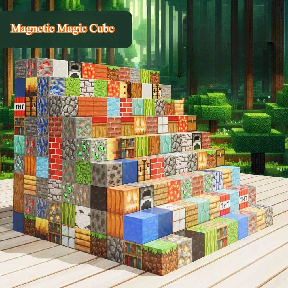 DIY Magnetic Building Blocks Toy Build Magnet Creative World minecraft