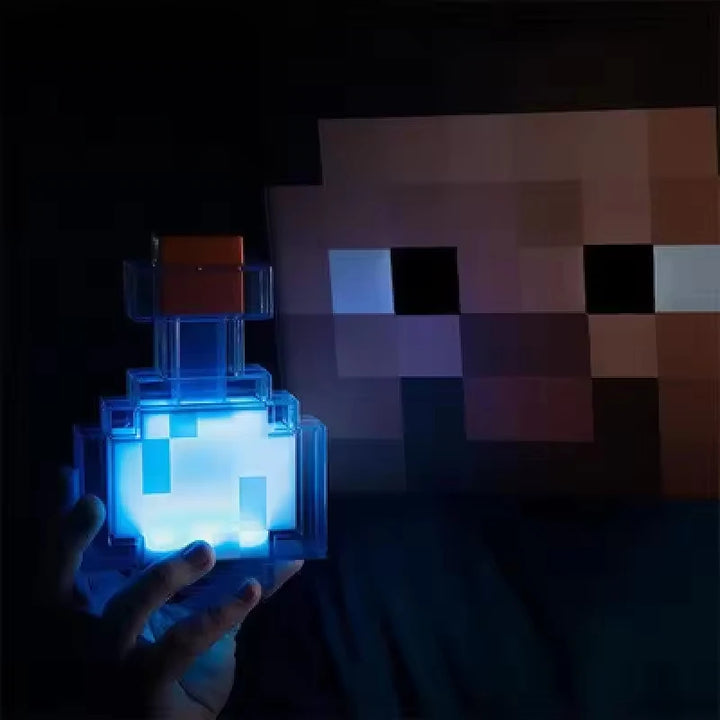 Minecraft Game Potion Bottle Night Light 7 Colors Changing LED Tap Control Rechargeable Atmosphere Lamp for Bedroom Desk Decor Gifts
