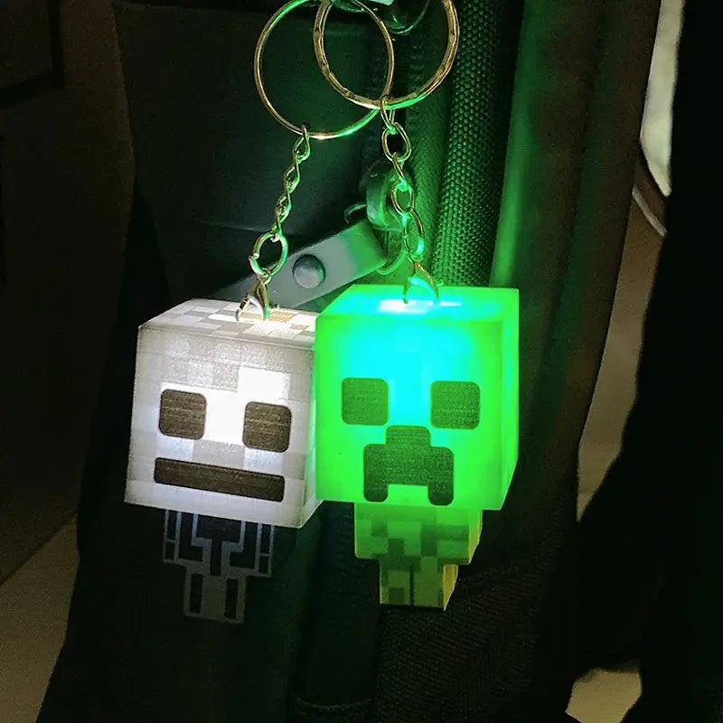 Minecraft Creative Mini Keychain with Glowing Character, Fun Toy and Book Decoration, Perfect Gift for Friend