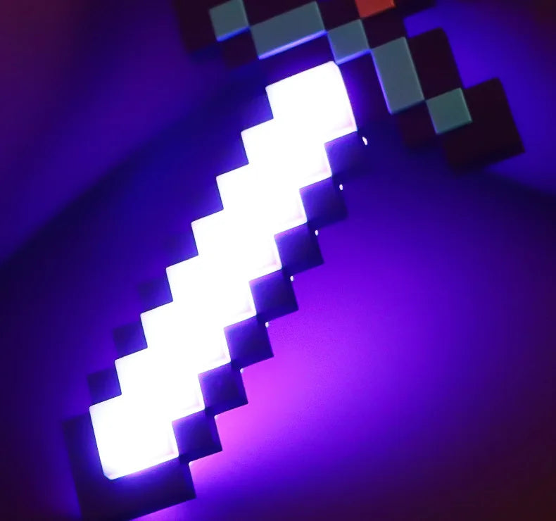 Minecraft Diamond Sword LED Night Light 3D Gamer Desk Lamp USB Charging Glowing Toys for Kids Room Decor, Birthday Gift for Boys