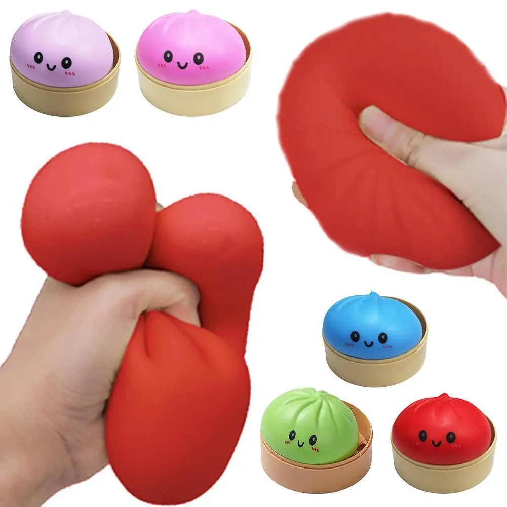Giant Squishies Dumpling Bun Toy, Slow Rising Glitter Dumpling Stress Ball, Stress Relief Fidget Toy for Home Office Travel toys
