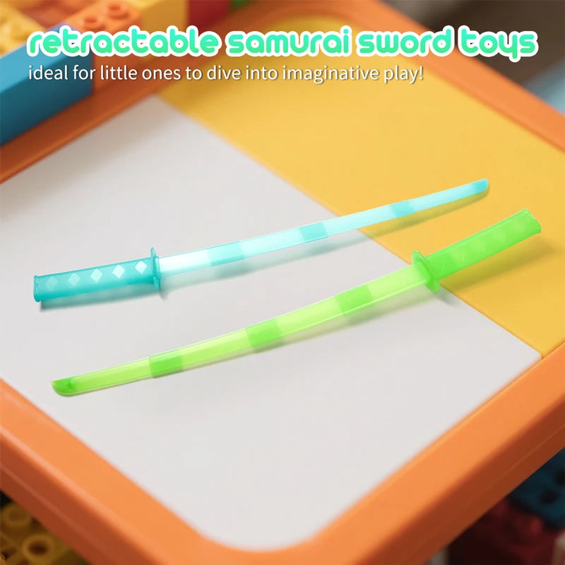 3D Printed Gravity Straight Out Telescopic Samurai Stress Relief Toys Stretchable Cos Props Creative Folding Katana Funny Gifts