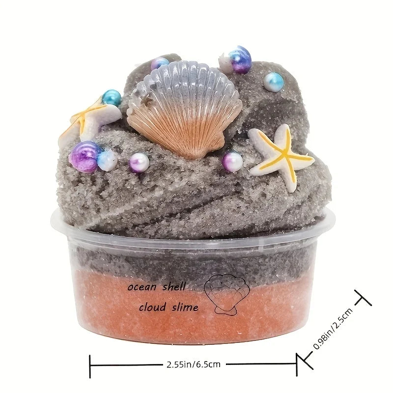 Crystal Mud DIY Sea Shells Slime Liuli Lake Gradual Transparent Mud, Poke Mud Decompression Toy Anti-stress Children's Toy