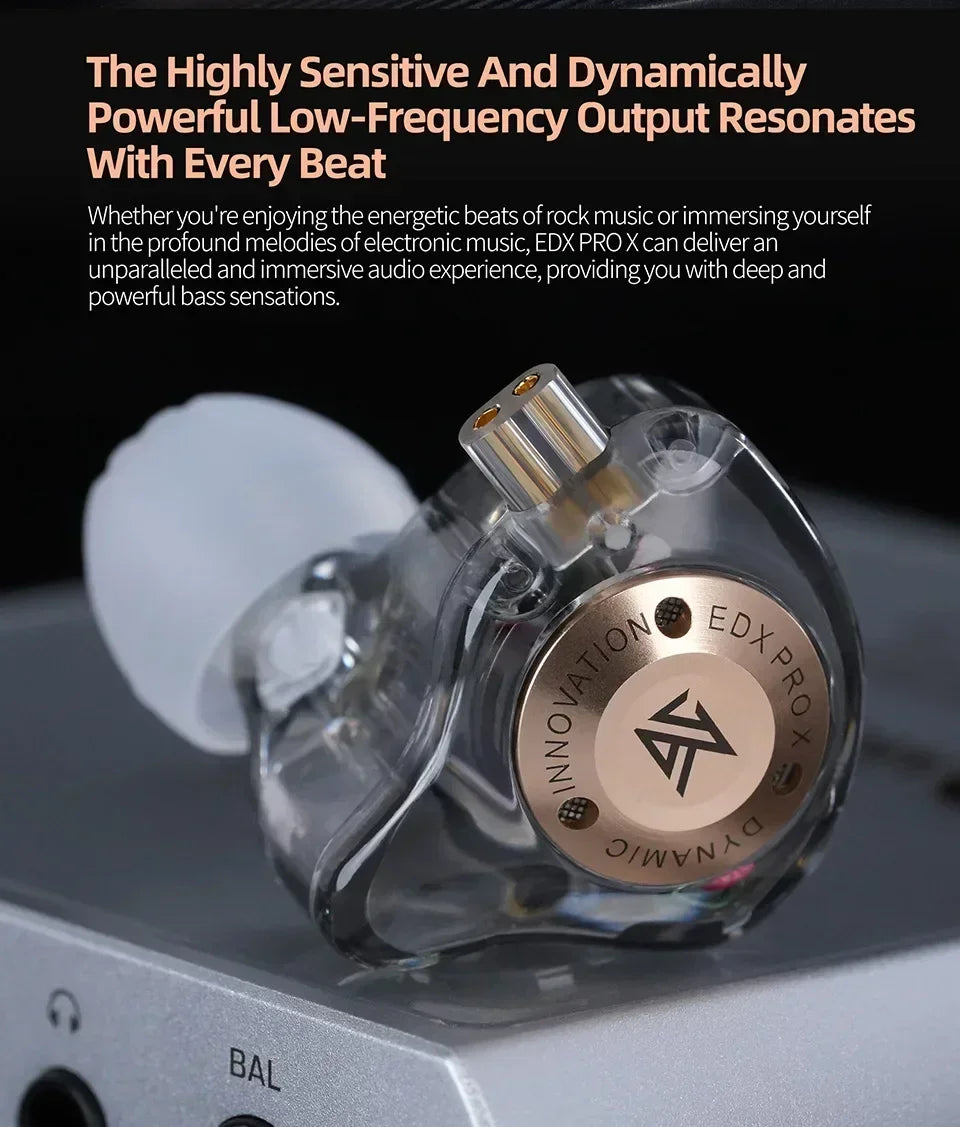 KZ EDX PRO X Dynamic Drive Earphones HIFI Bass Earbud DJ Music Cancelling Sport Headsets 2PIN Cable KZ ZSTX ZSNPRO X ZS10PRO ZVX