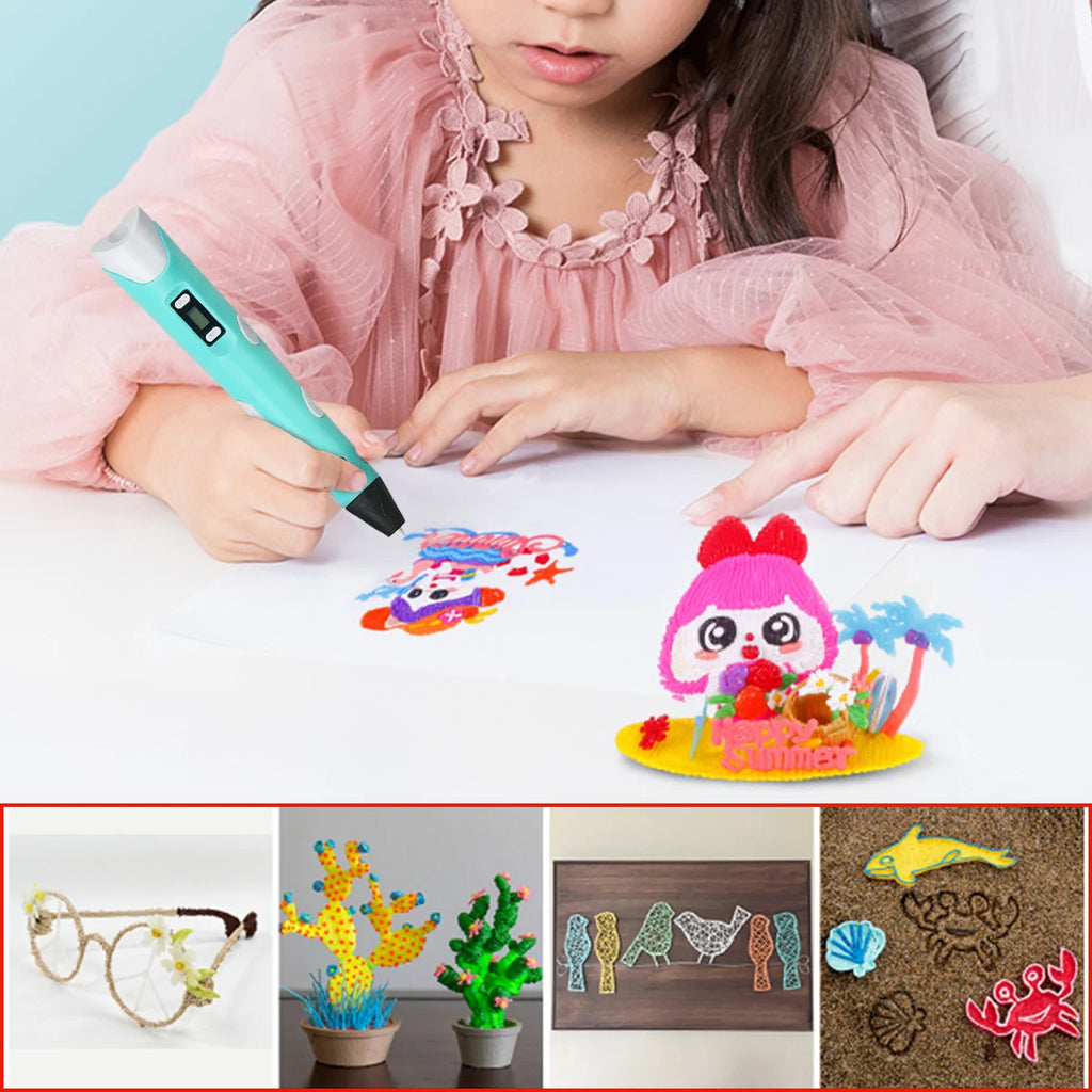 3D Printing Pen New 3D Pen with PLA Filament for Children Kids Creative DIY Pens Child's Birthday Gift Christmas