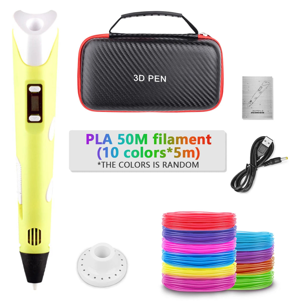 3D Printing Pen New 3D Pen with PLA Filament for Children Kids Creative DIY Pens Child's Birthday Gift Christmas