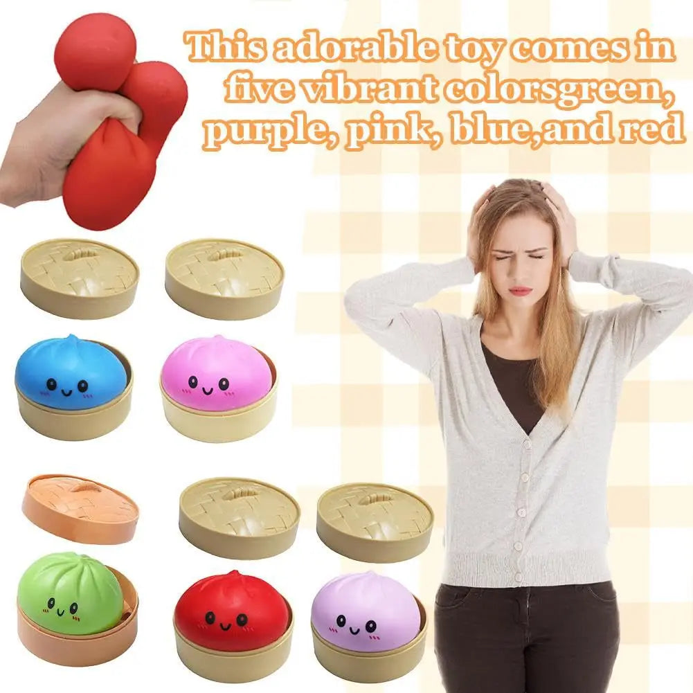 Giant Squishies Dumpling Bun Toy, Slow Rising Glitter Dumpling Stress Ball, Stress Relief Fidget Toy for Home Office Travel toys