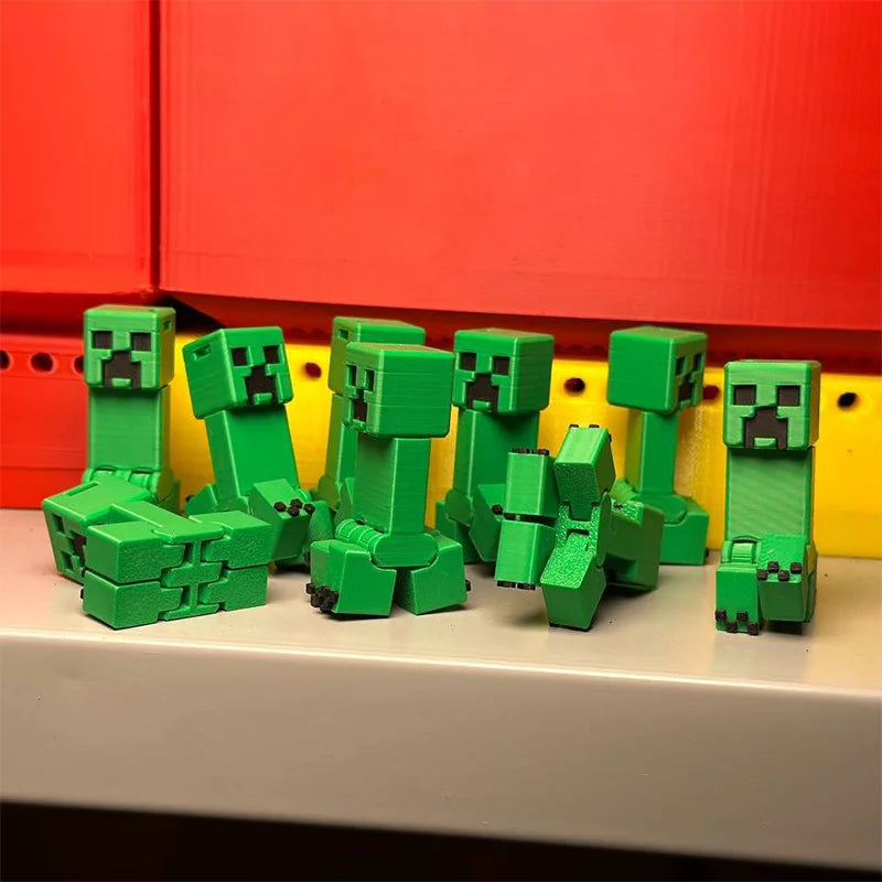 1pcs Creeper [Minecraft] merchandise 3D printed game merchandise articulated ornament, toy gift, trendy toy keychain ornament