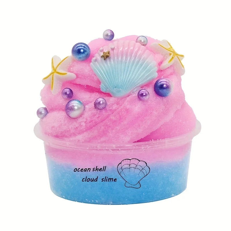 Crystal Mud DIY Sea Shells Slime Liuli Lake Gradual Transparent Mud, Poke Mud Decompression Toy Anti-stress Children's Toy